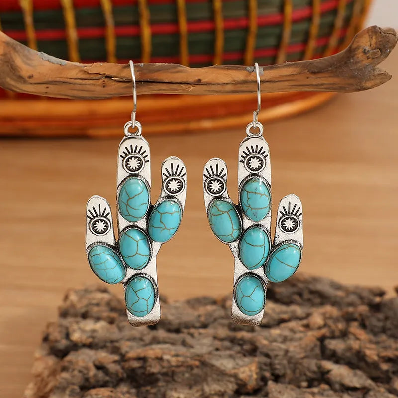 Silver Cactus Earrings