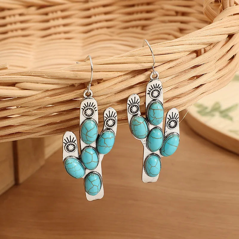 Silver Cactus Earrings