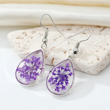 Ecstatic Flower Blossom Earrings (Pressed Flowers)