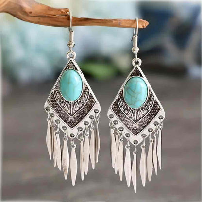 Premium | Native American - Turquoise Drop Earrings