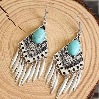 Premium | Native American - Turquoise Drop Earrings