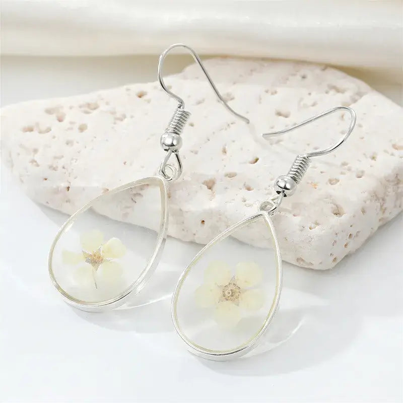 Ecstatic Flower Blossom Earrings (Pressed Flowers)