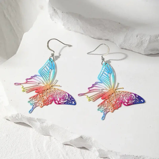 Rainbow Butterfly Delicate Earrings