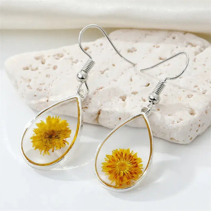 Ecstatic Flower Blossom Earrings (Pressed Flowers)