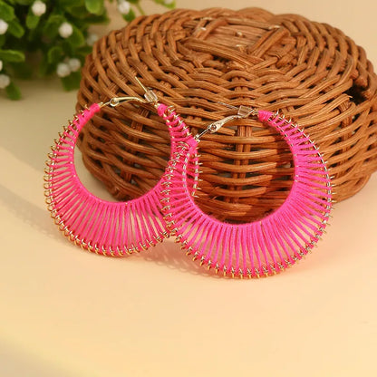 Flamingo Pink Moon Earrings