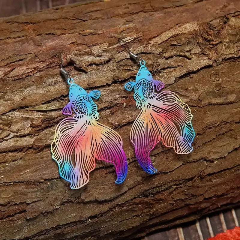 Korean Rainbow Fish Earrings