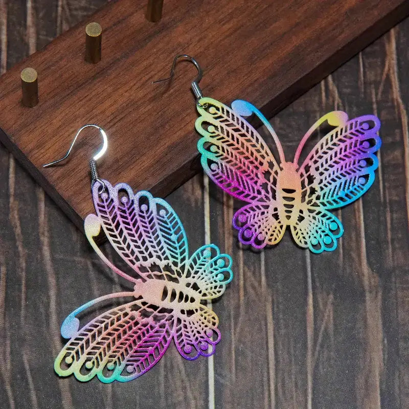 Rainbow Butterfly Earrings