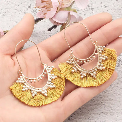 Premium | Silky Tassel Gold Earrings