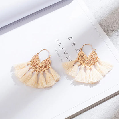 Mandala Gold earring with Tassel