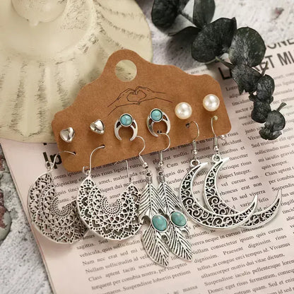 Premium | 6 piece Earrings Silver  Combo