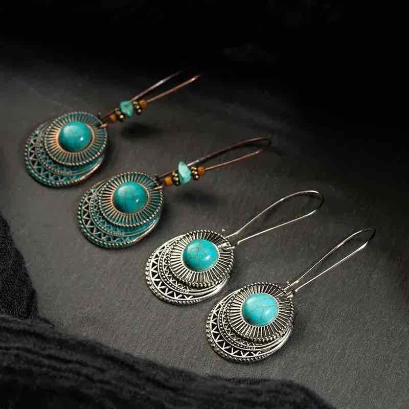 Statement  Ethnic Turquoise Earrings