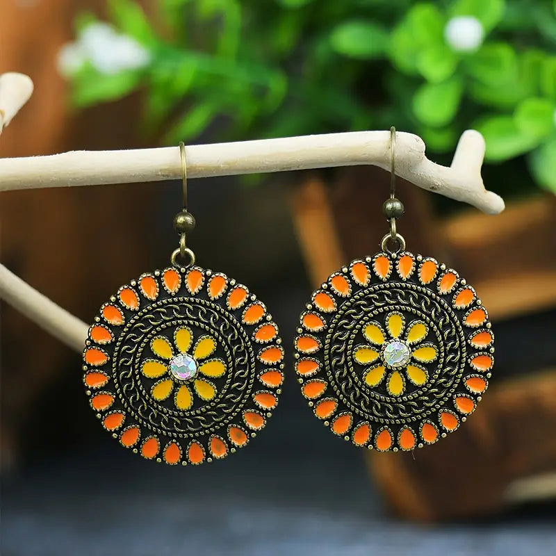 Premium | Ethinc Stone Flower Earrings