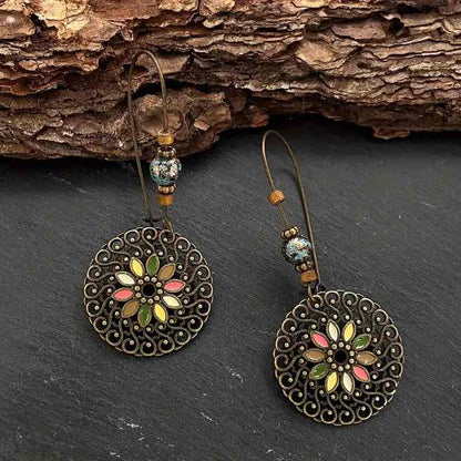 Premium Ethnic Drop Earrings - Flower