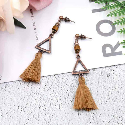 Boho Triangle Tassel Earrings