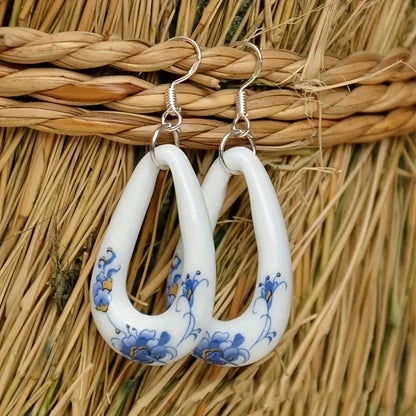 Ceramic Earrings- Fancy Hoop Earrings