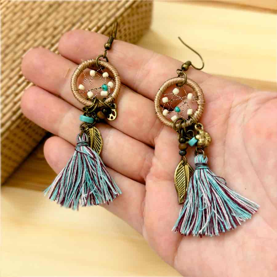 Premium | Hand worked Dream Catcher Earring