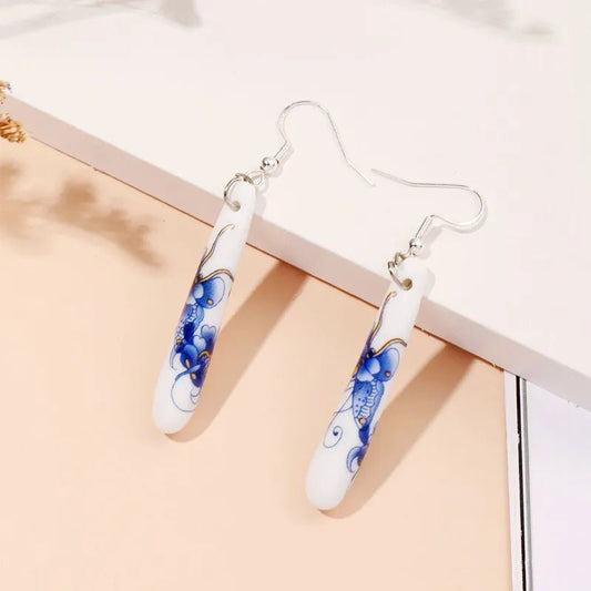 Image of an earring - Ceramic Earrings - Premium Ceramic White Earrings by Zuzus Trove