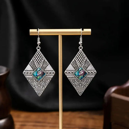 Front view of an earrings - Antique Silver Earrings - Zuzus Trove