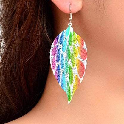 Front view of an earrings - Boho Rainbow Bliss Earrings - Zuzus Trove