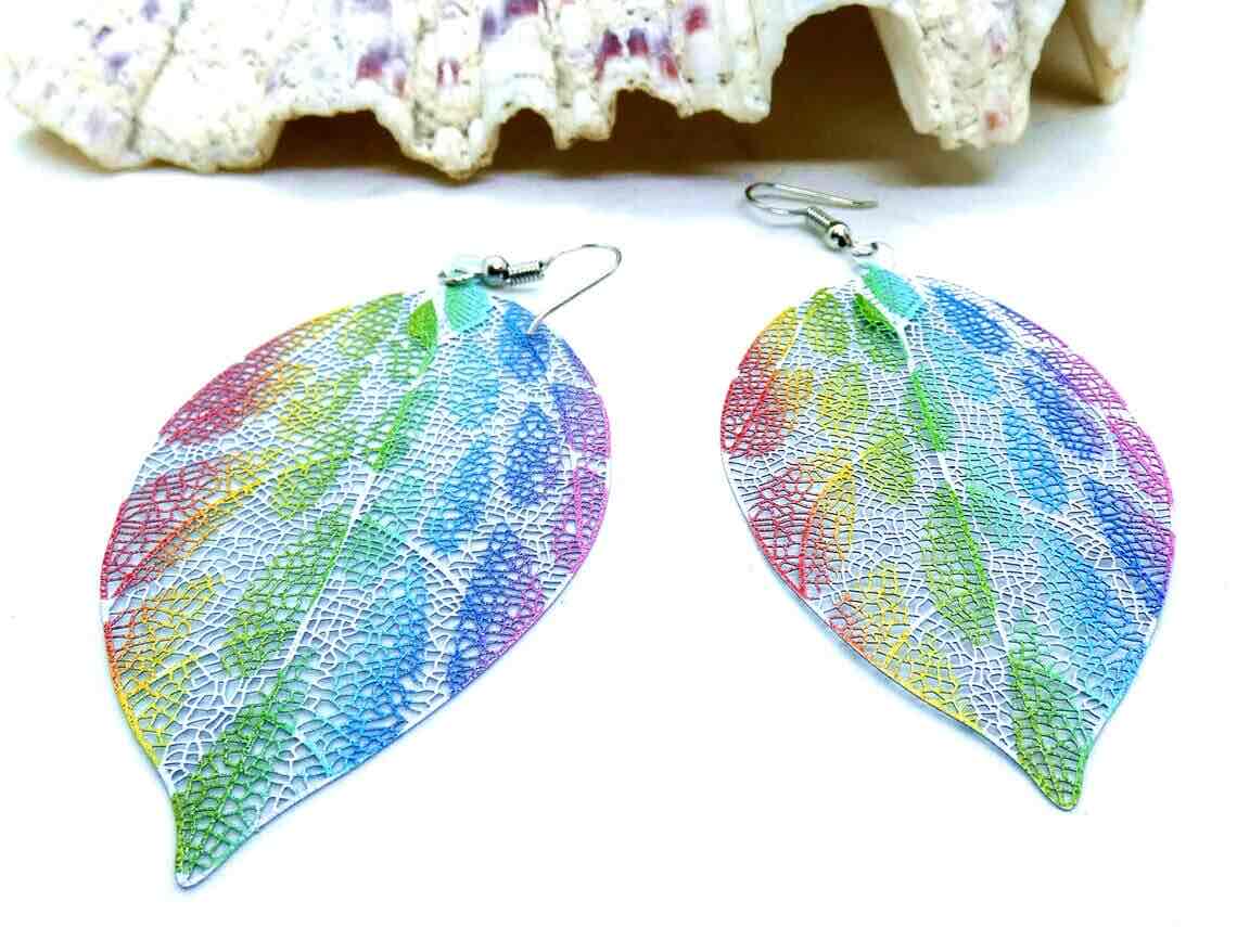 Front view of an earrings - Boho Rainbow Bliss Earrings - Zuzus Trove