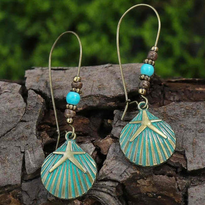 Front view of an earrings - Boho Shell Earrings - Style 15 - Zuzus Trove