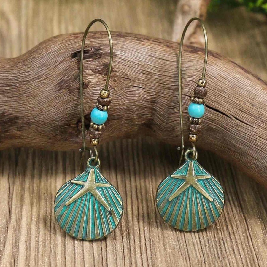 Front view of an earrings - Boho Shell Earrings - Style 15 - Zuzus Trove