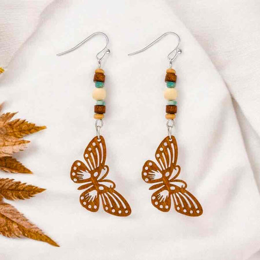 Image of an earring - Butterfly Earrings - Boho Wood Earrings - Style 1 by Zuzus Trove