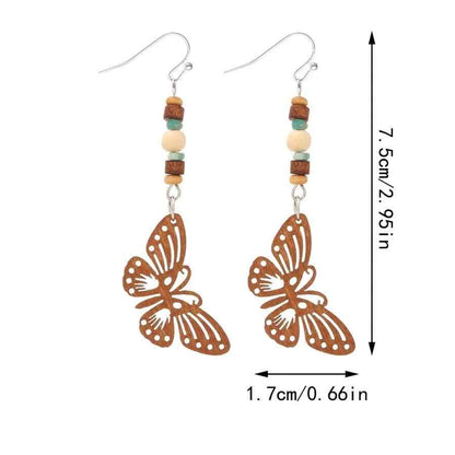 Image of an earring - Butterfly Earrings - Boho Wood Earrings - Style 1 by Zuzus Trove