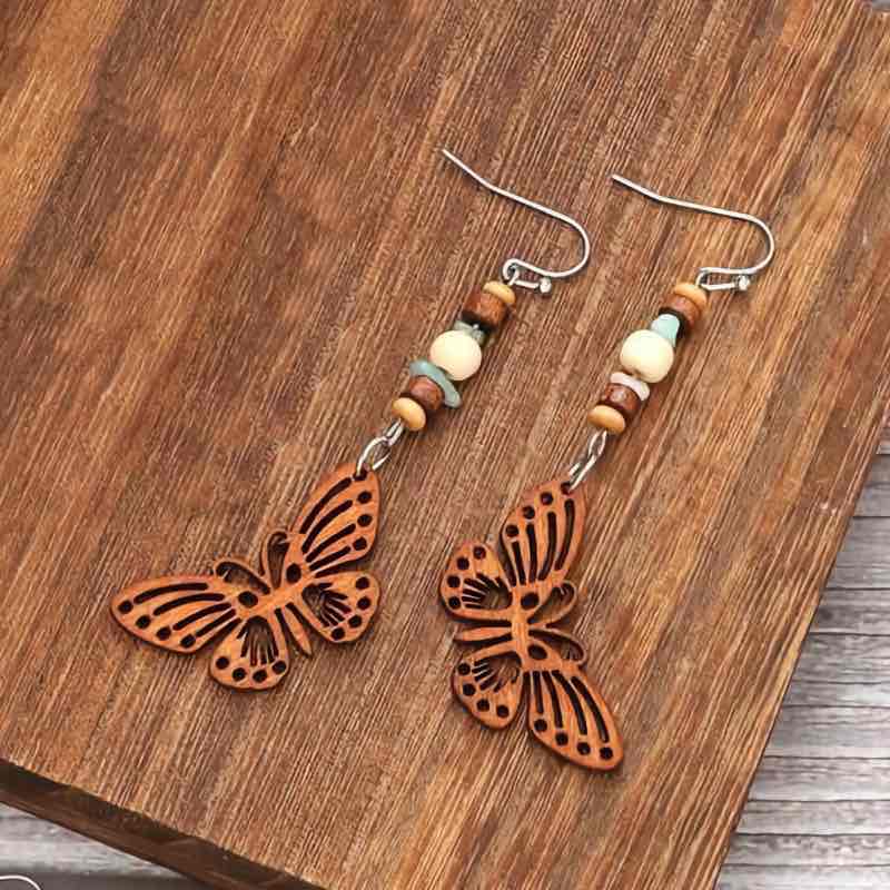 Image of an earring - Butterfly Earrings - Boho Wood Earrings - Style 1 by Zuzus Trove