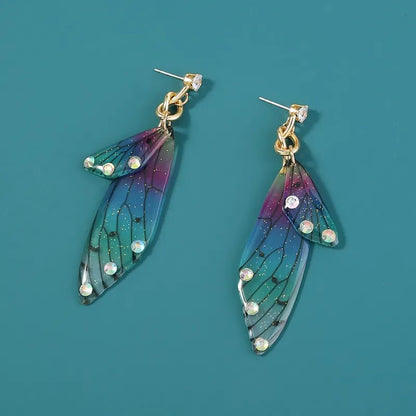 Front view of an earrings - Butterfly Earrings - Premium Acrylic Butterfly - Hypoallergenic - Ocean Blue - Zuzus Trove - Zuzus Trove