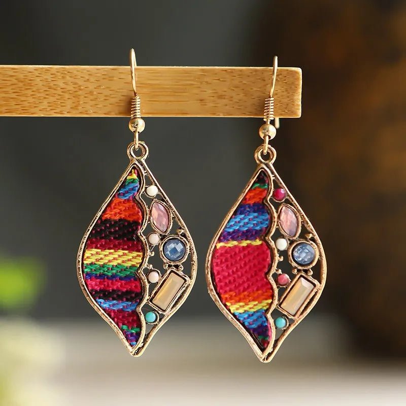 Front view of an earrings - Designer Stone Earrings - Zuzus Trove