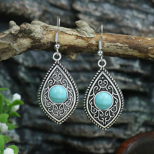 Image of an earring - Elegant Turquoise Drop Earrings by Zuzus Trove