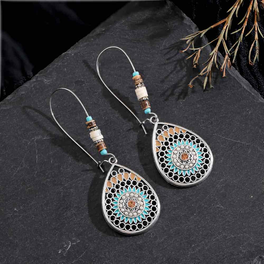 Front view of an earrings - Ethnic - Drop Earrings - Dangle Earring (Round) - Zuzus Trove