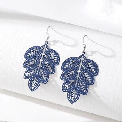 Front view of an earrings - Korean Leaf Earrings - Zuzus Trove