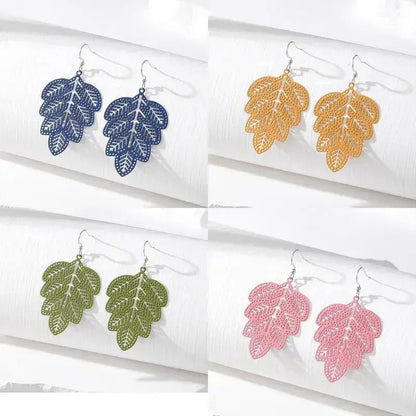 Front view of an earrings - Korean Leaf Earrings - Zuzus Trove