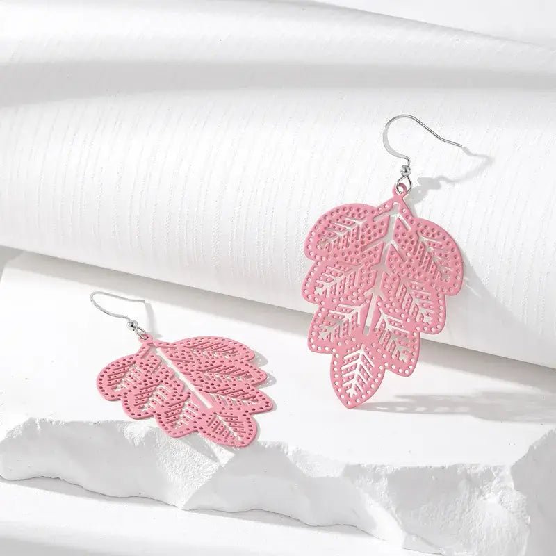 Front view of an earrings - Korean Leaf Earrings - Zuzus Trove