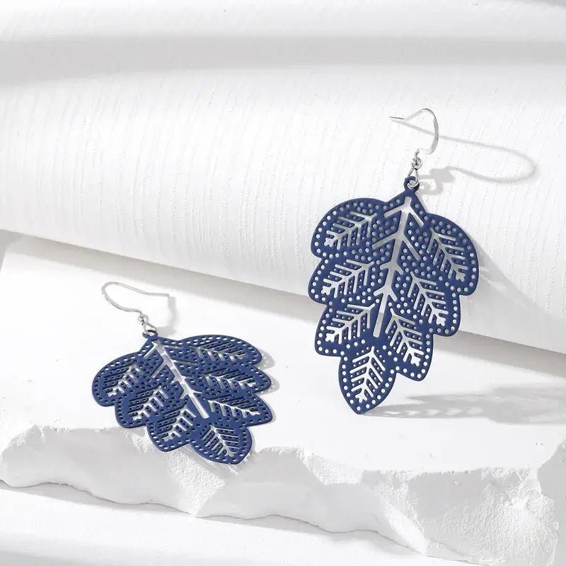 Front view of an earrings - Korean Leaf Earrings - Zuzus Trove