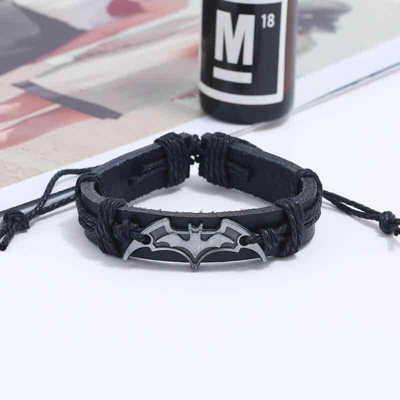 Image of an earring - Leather Bracelets - Batman - Bracelets for Men by Zuzus Trove