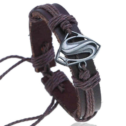 Image of an earring - Leather Bracelets - Super Man - Bracelets for Men by Zuzus Trove