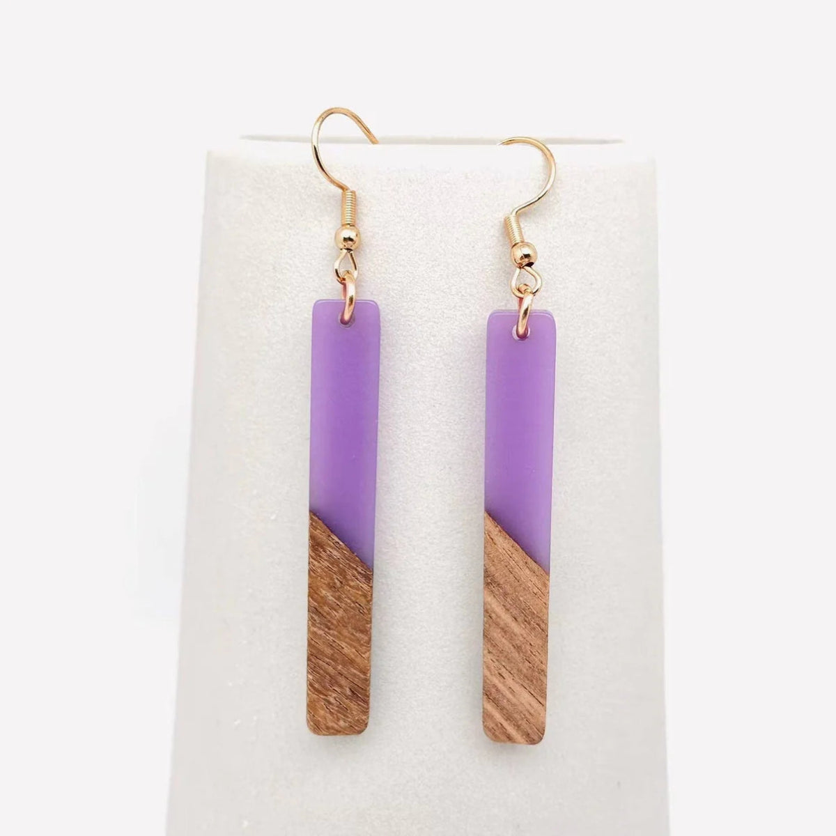 Image of an earring - Long Earrings - Designer Chic Wood Earrings by Zuzus Trove