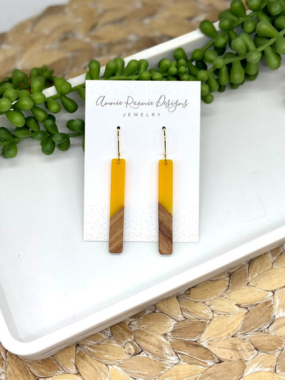 Image of an earring - Long Earrings - Designer Chic Wood Earrings by Zuzus Trove