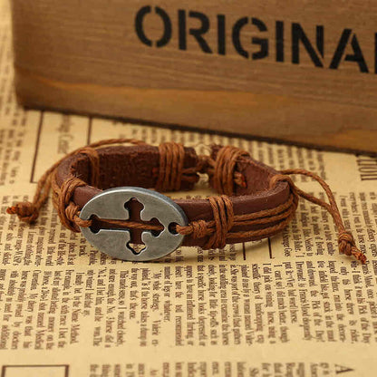 Image of an earring - Men's Bracelets - Cross - Leather Bracelets for Men by Zuzus Trove