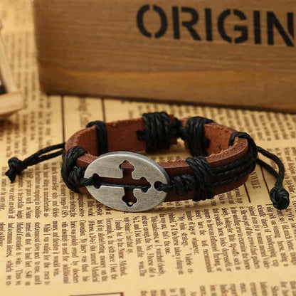 Image of an earring - Men's Bracelets - Cross - Leather Bracelets for Men by Zuzus Trove