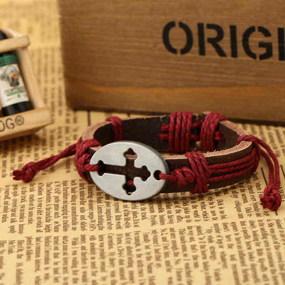 Image of an earring - Men's Bracelets - Cross - Leather Bracelets for Men by Zuzus Trove