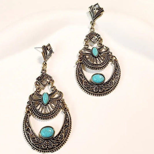 Image of an earring - Oxidised Gold Statement Earrings by Zuzus Trove