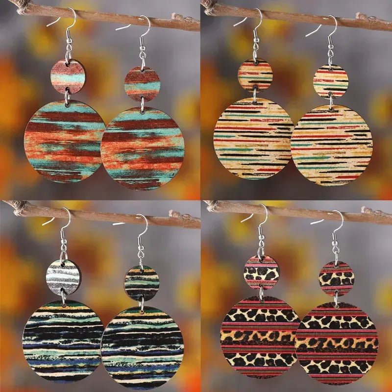 Front view of an earrings - Playfully Hand Painted Design - Zuzus Trove