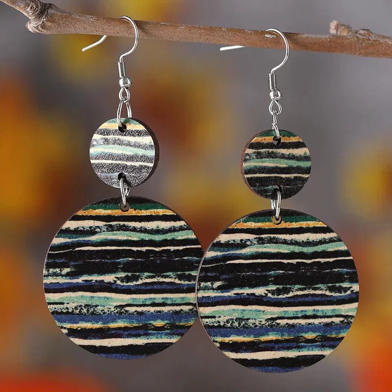 Front view of an earrings - Playfully Hand Painted Design - Zuzus Trove