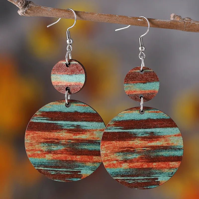 Front view of an earrings - Playfully Hand Painted Design - Zuzus Trove