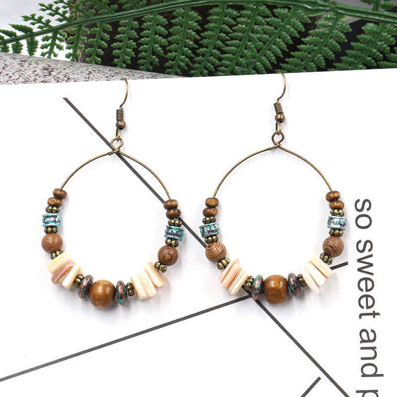 Front view of an earrings - Premium - African Hoop Earrings - Zuzus Trove