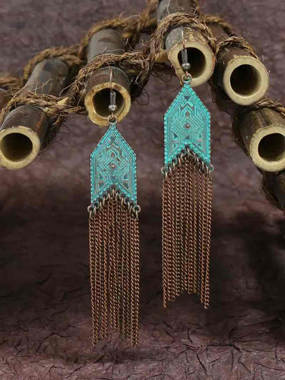 Front view of an earrings - Premium Boho - Chain Dangle Earrings - Zuzus Trove